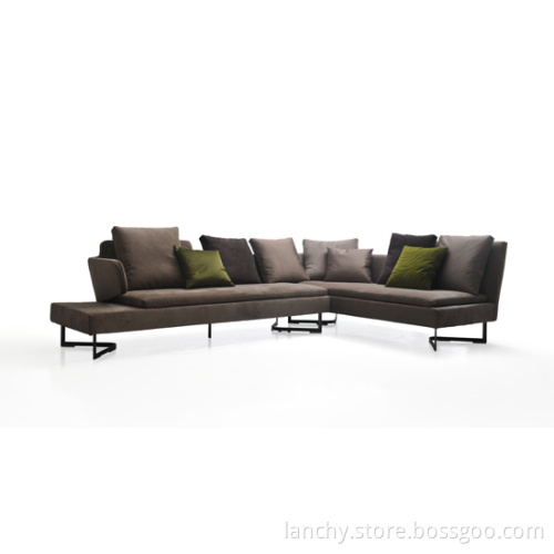 Fashion Corner Sofa with Metal Base /Fabric Sofa (SF-CL313C)